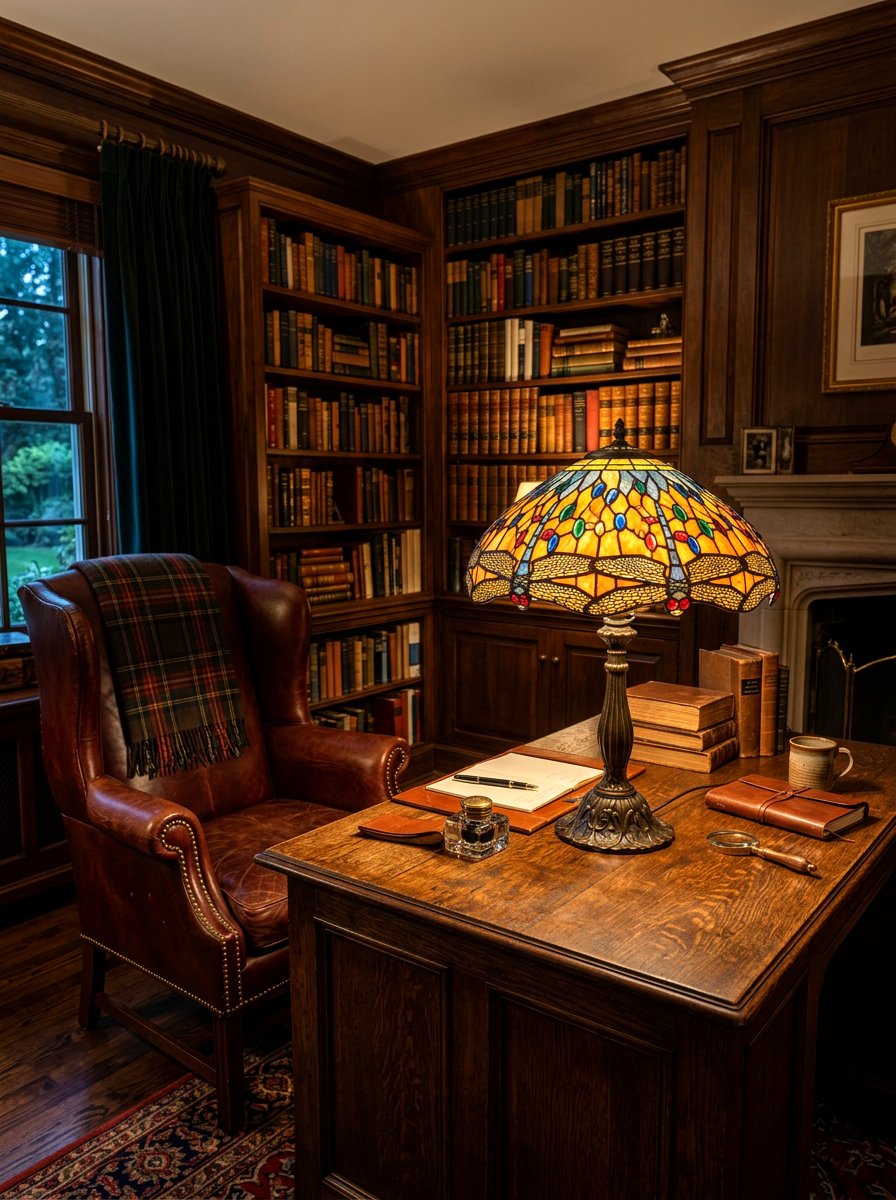 Dragonfly stained glass lamp - 25 Spring Dragonfly Decor Ideas