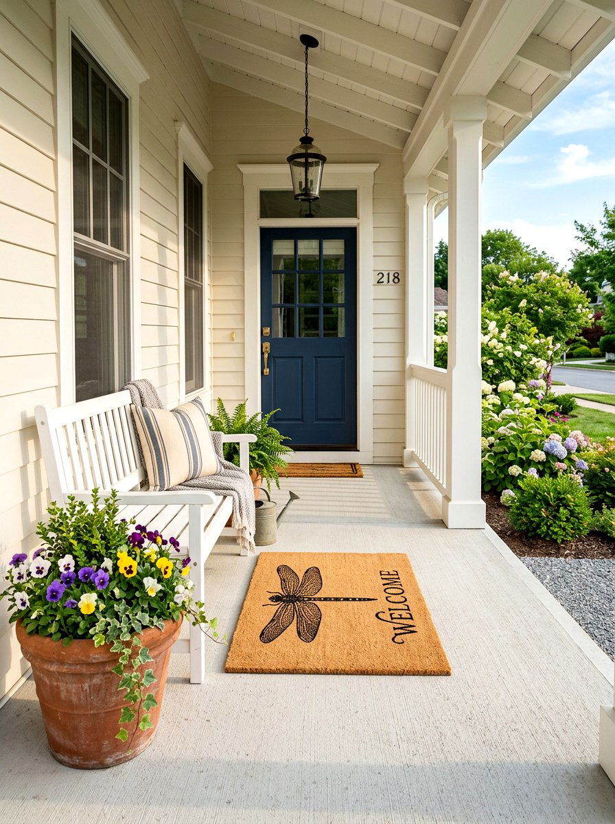 Dragonfly welcome mat - 25 Spring Dragonfly Decor Ideas
