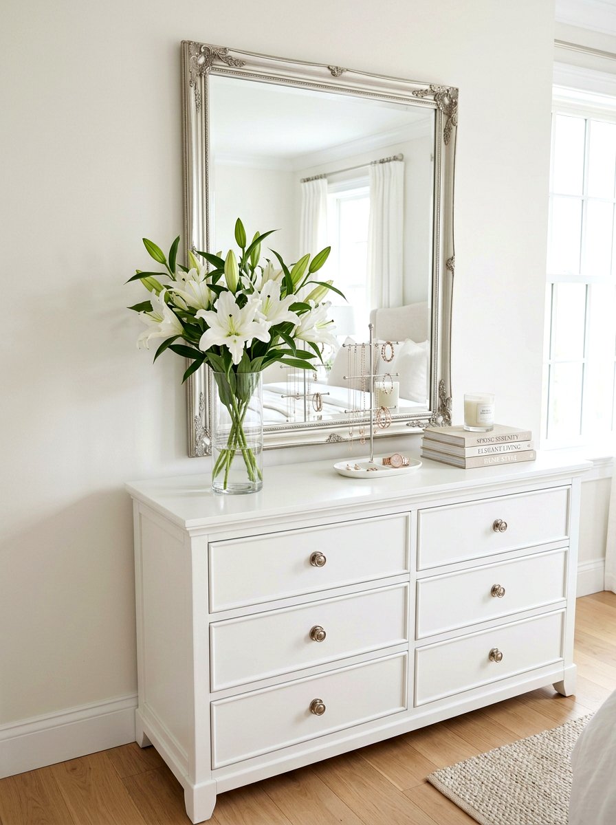 Dresser Top Spring Arrangement - 25 Spring Vignette Styling Ideas
