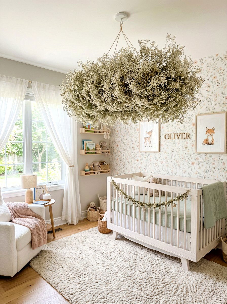 Dried Babys Breath Cloud - 25 Spring Dried Flower Arrangement Ideas