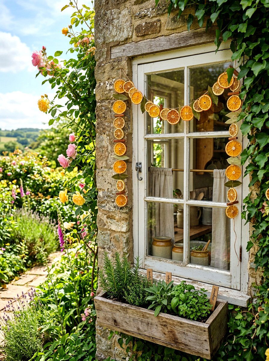 Dried Citrus Garland - 25 Spring Garland Craft Ideas
