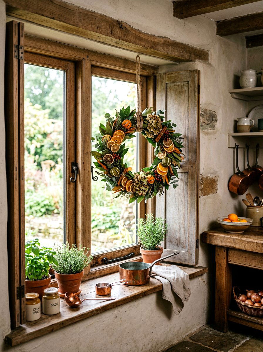 Dried Citrus Wreath - 25 Spring Dried Floral Wreath Ideas