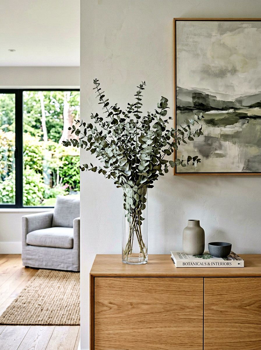Dried Eucalyptus Stem - 25 Spring Sideboard Decor Ideas
