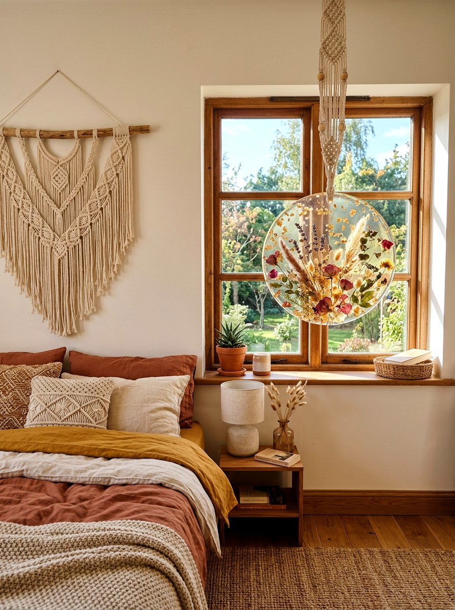 Dried Floral Resin Disc - 25 Spring Sun Catcher Ideas