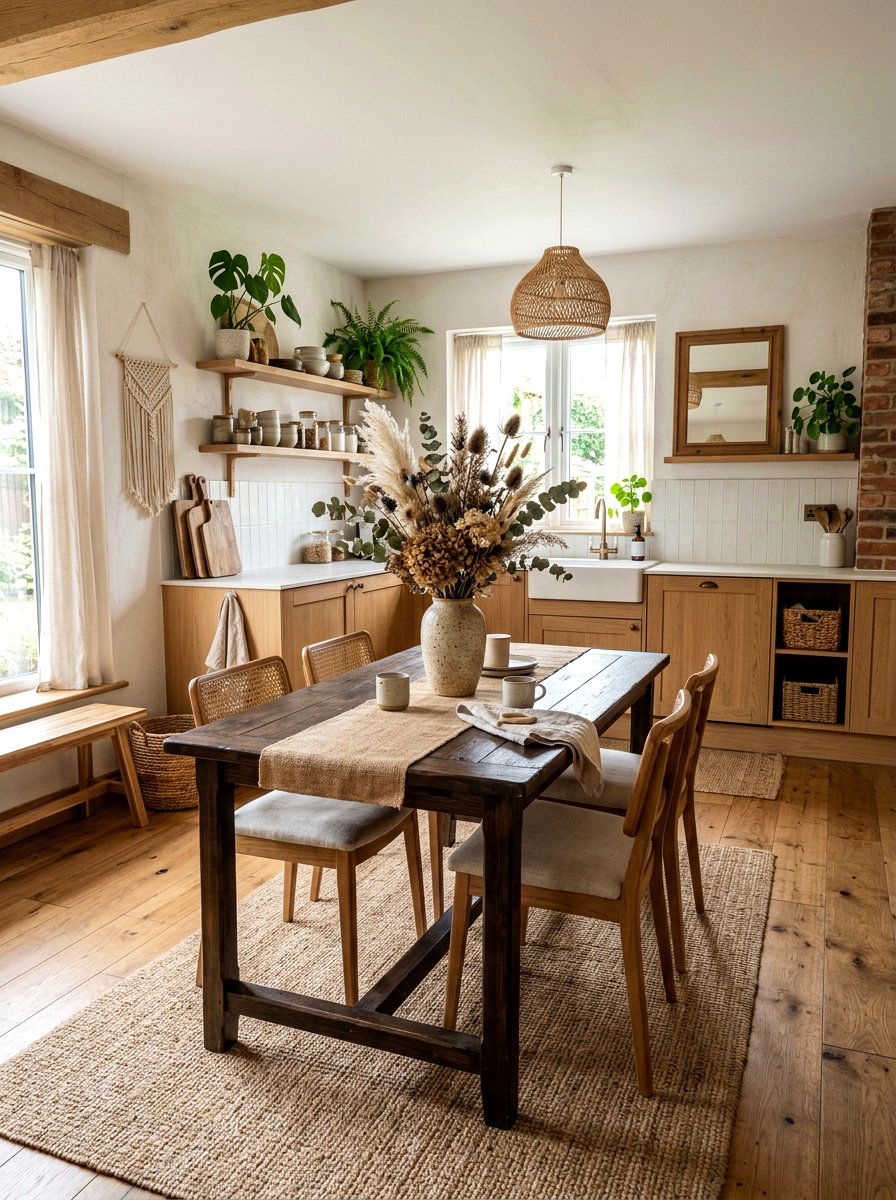 Dried Flower Arrangement - 25 Spring Kitchen Table Centerpiece Ideas