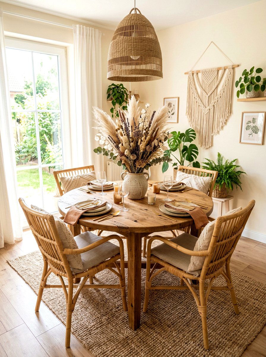 Dried Flower Arrangement - 25 Spring Round Table Decor Ideas