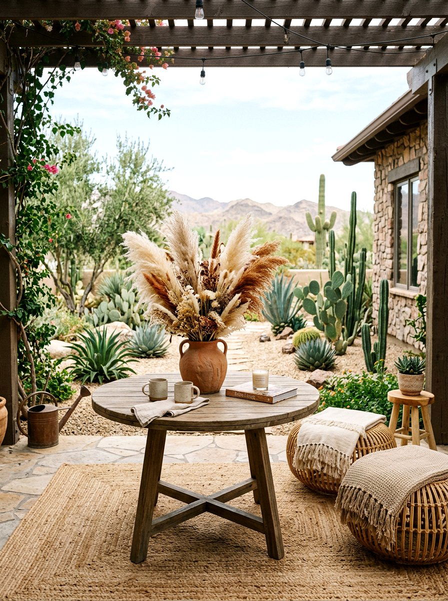 Dried Flower Bouquet - 25 Spring Patio Table Centerpiece Ideas