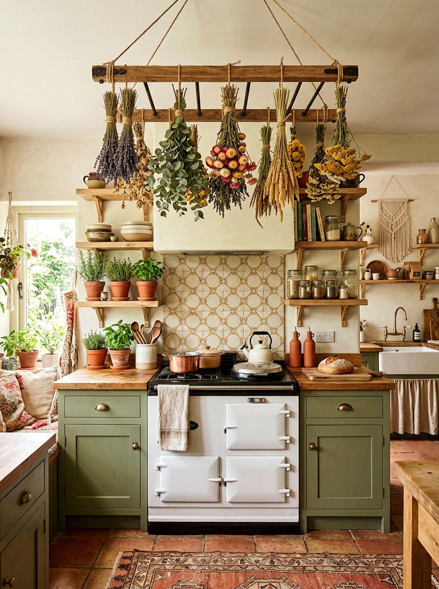 Dried Flower Bundles - 25 Spring Stove Decor Ideas