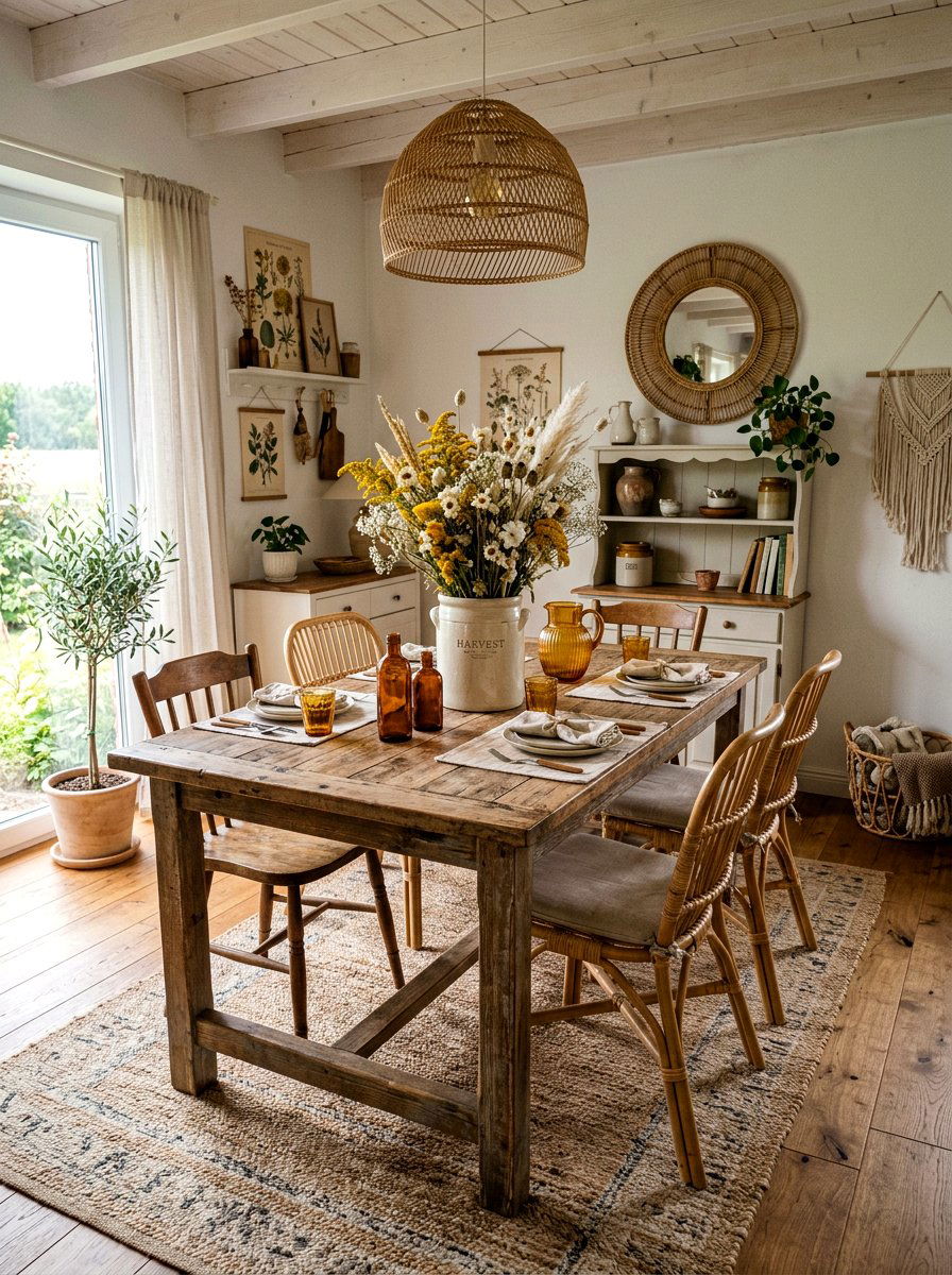 Dried Flower Centerpiece - 25 Spring Farm Table Decor Ideas