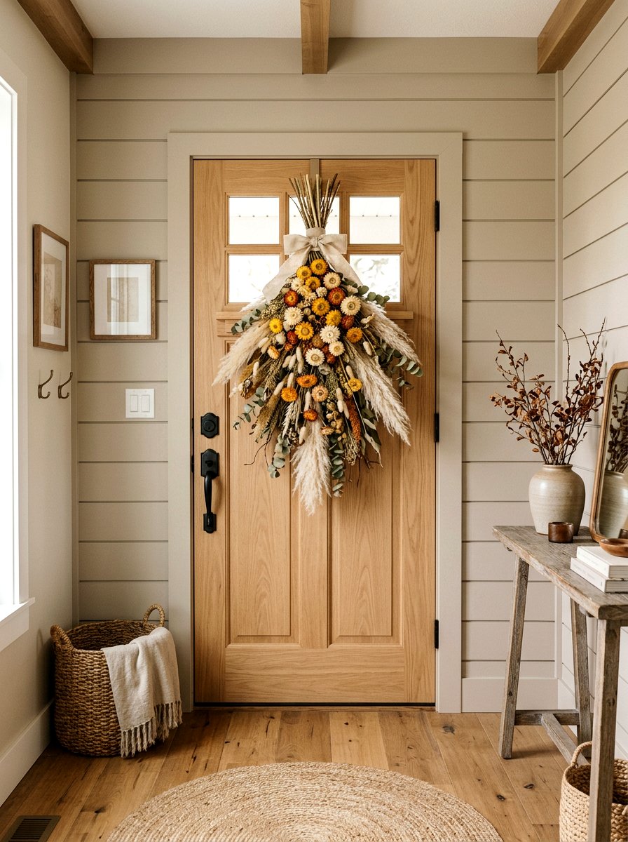 Dried Flower Door Garland - 25 Spring Door Garland Ideas