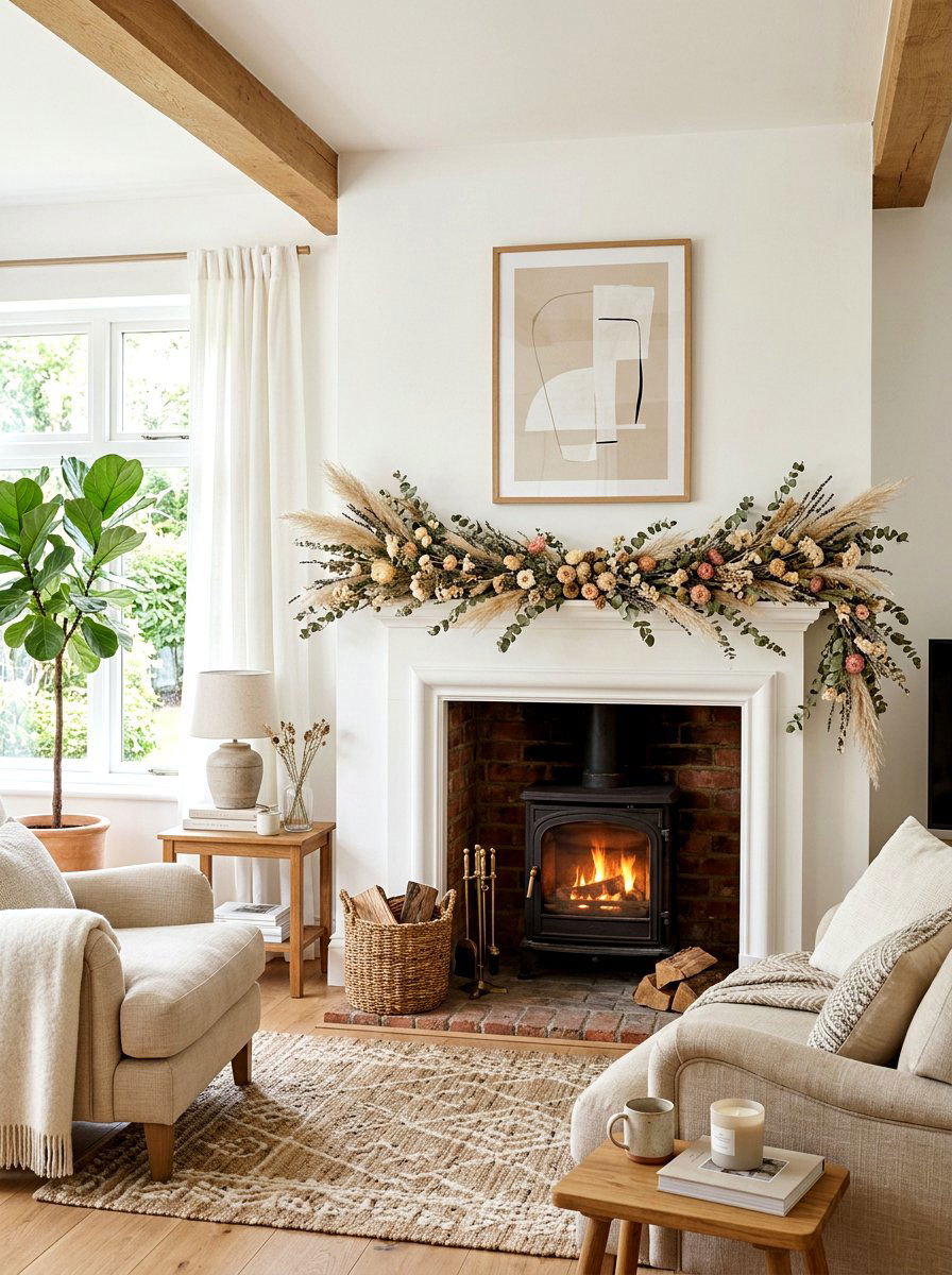 Dried Flower Garland For Mantel - 25 Spring Dried Flower Arrangement Ideas