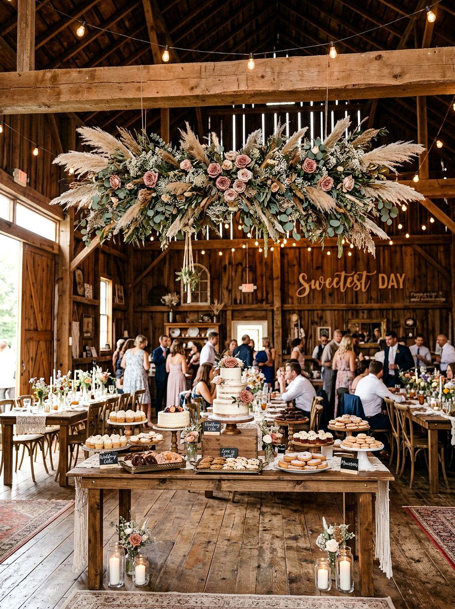 Dried Flower Installation - 25 Spring Wedding Garland Ideas