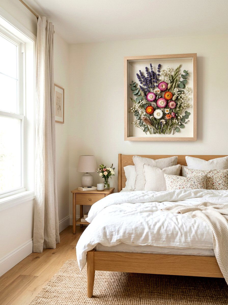 Dried Flower Shadow Box - 25 Spring DIY Home Decor Ideas