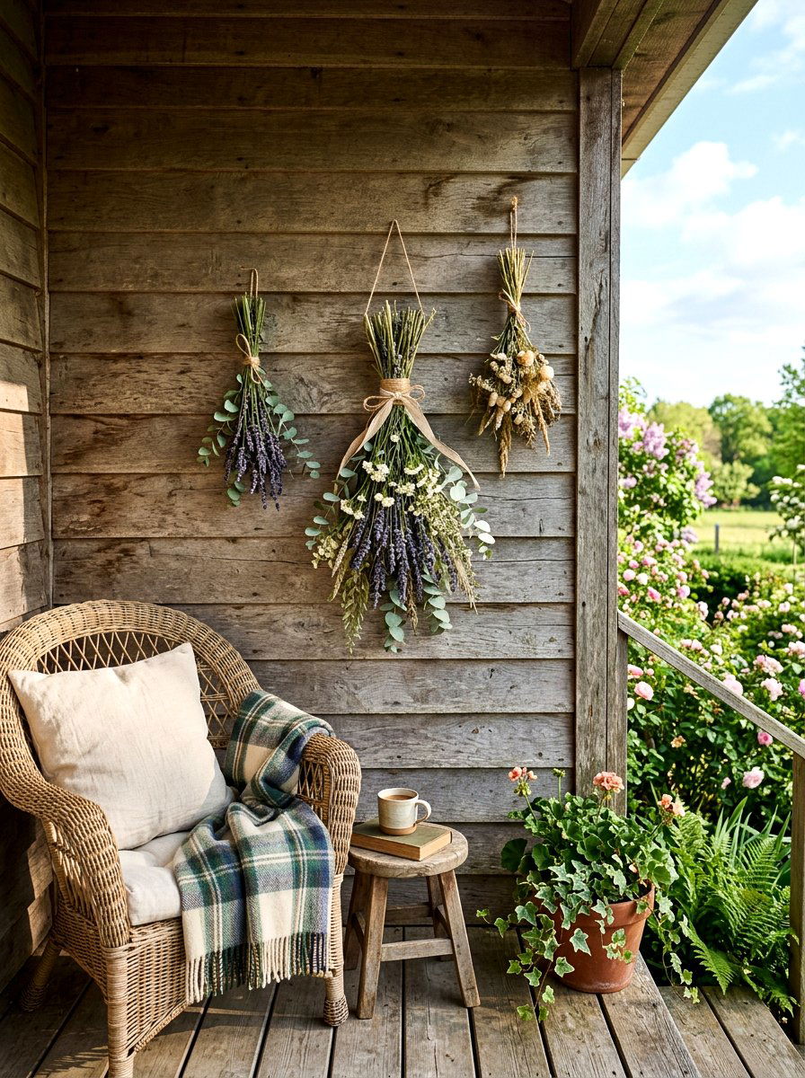 Dried Flower Wall Hanging - 25 Spring Cottagecore Decor Ideas