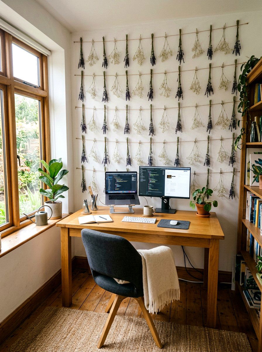 Dried Flower Wall - 25 Spring Flower Wall Ideas