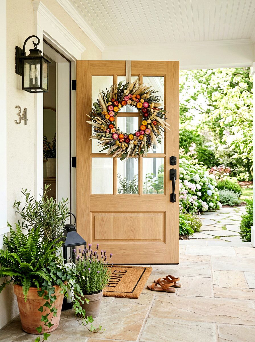 Dried Flower Wreath For Front Door - 25 Spring Dried Flower Arrangement Ideas