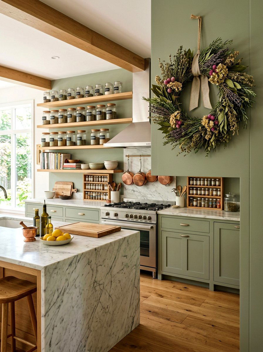 Dried Herb Wreath - 25 Spring Dried Floral Wreath Ideas