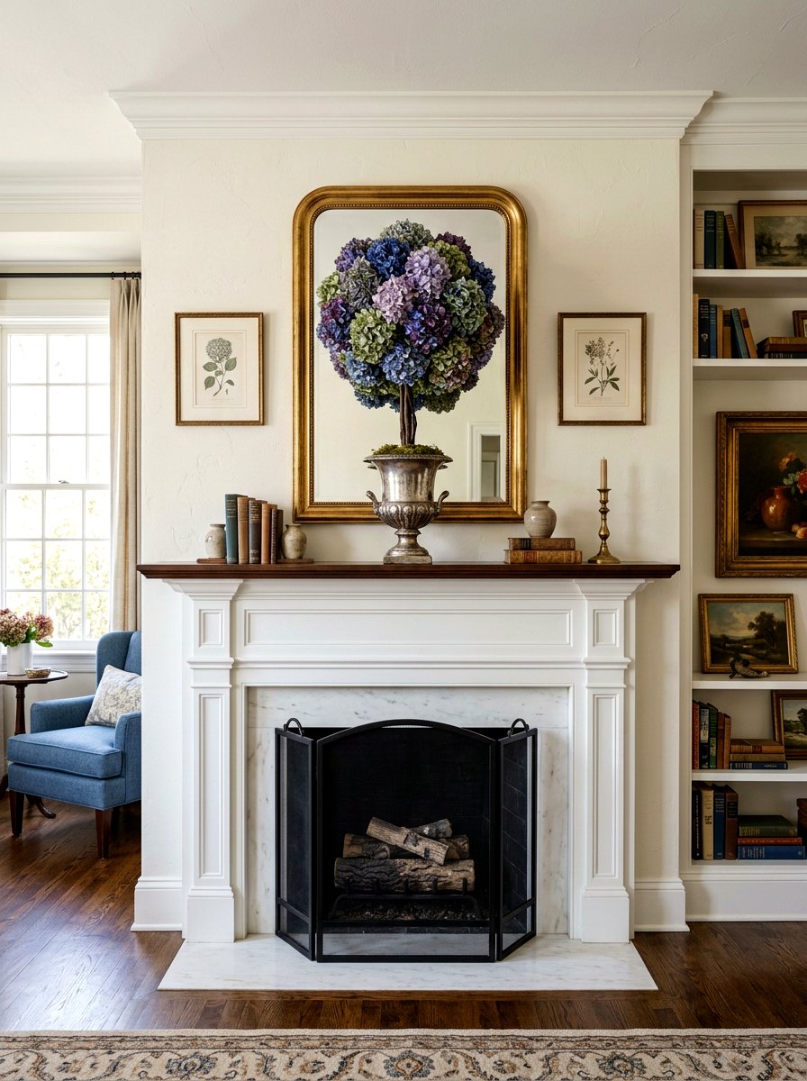 Dried Hydrangea Topiary - 25 Spring DIY Topiary Ideas
