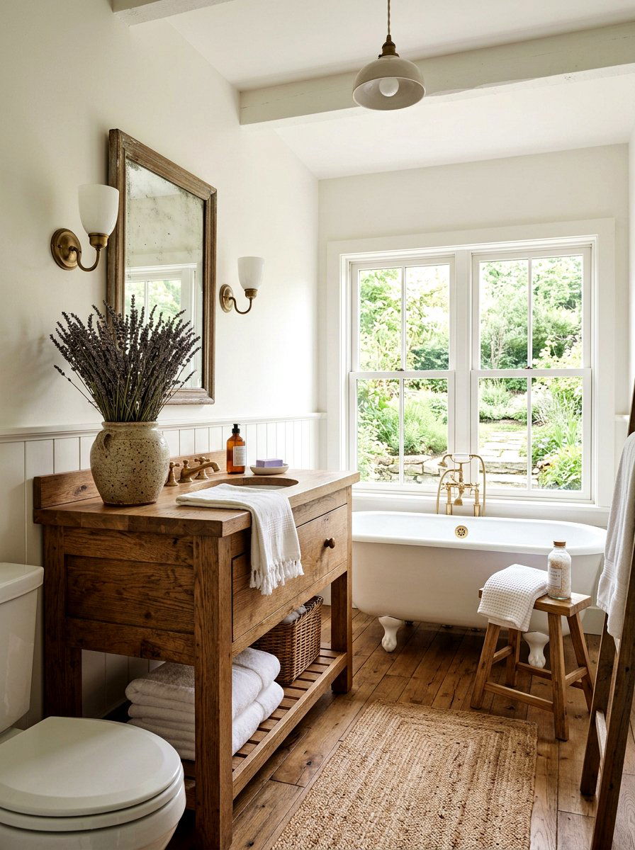 Dried Lavender Bunch Decor - 25 Spring Bathroom Vanity Decor Ideas