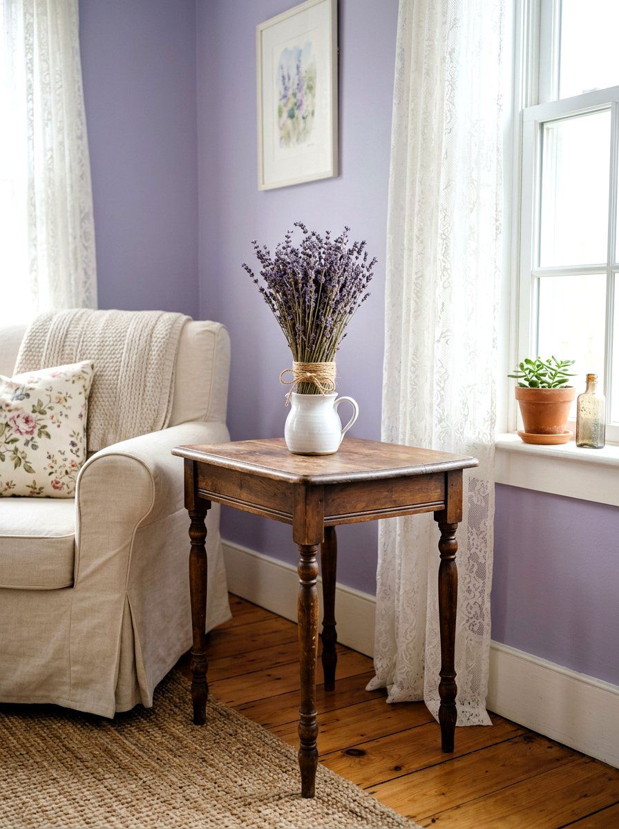 Dried Lavender Bundle - 25 Spring End Table Decor Ideas