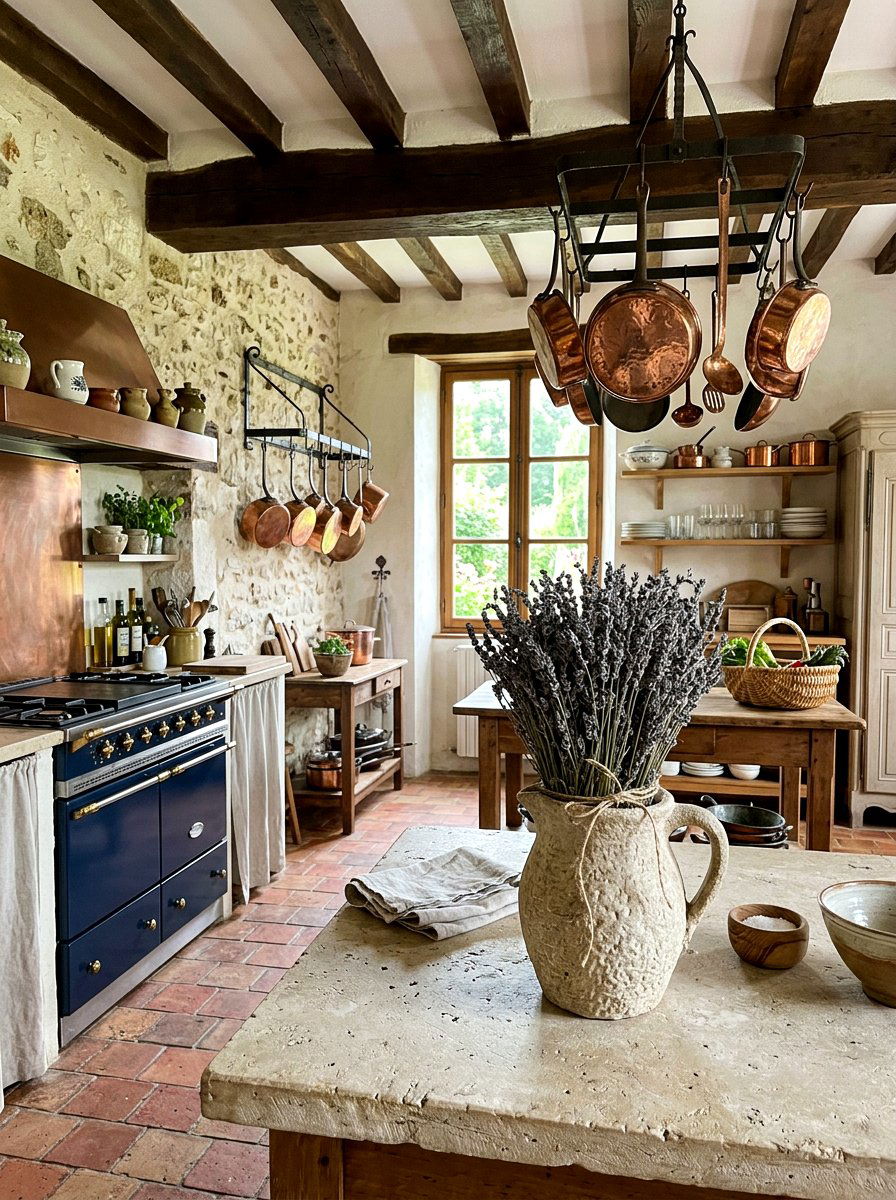 Dried Lavender In Stone Pitcher - 25 Spring Kitchen Centerpiece Ideas