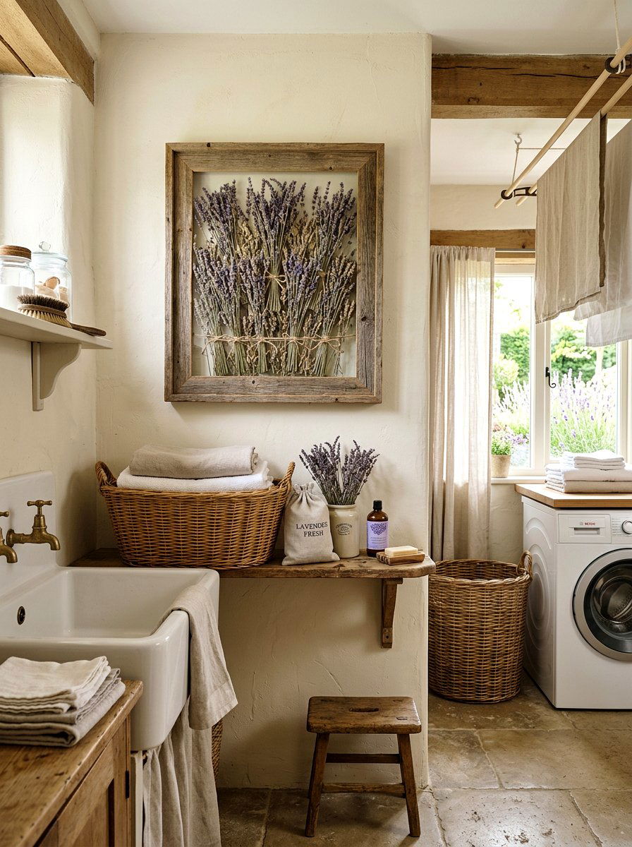 Dried Lavender Picture Frame - 25 Spring Picture Frame Craft Ideas