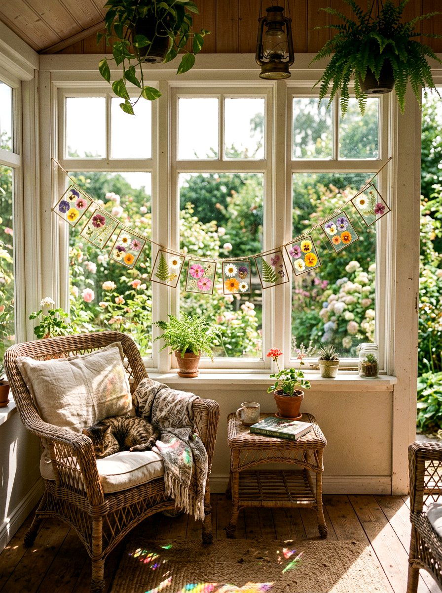 Dried Pressed Flower Garland - 25 Spring DIY Garland Ideas