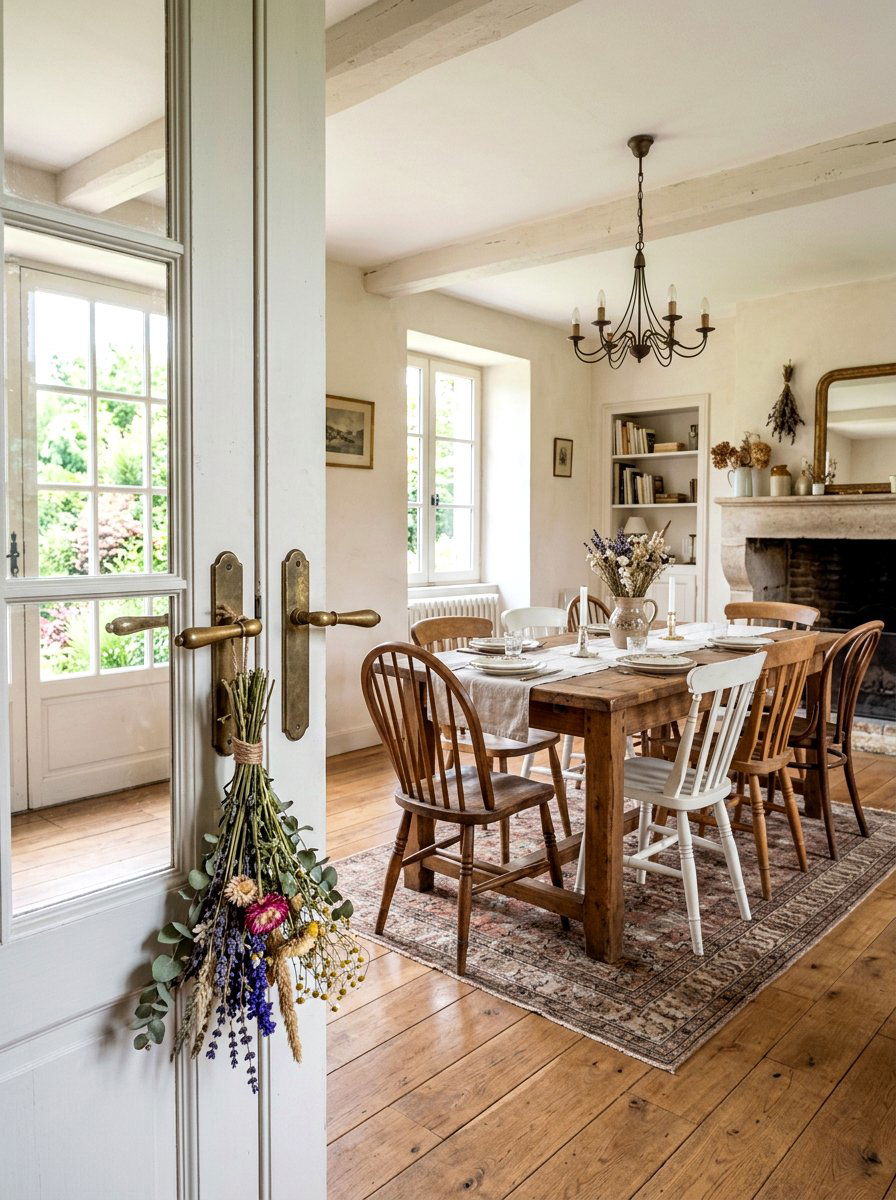 Dried Wildflowers - 25 Spring French Door Decor Ideas