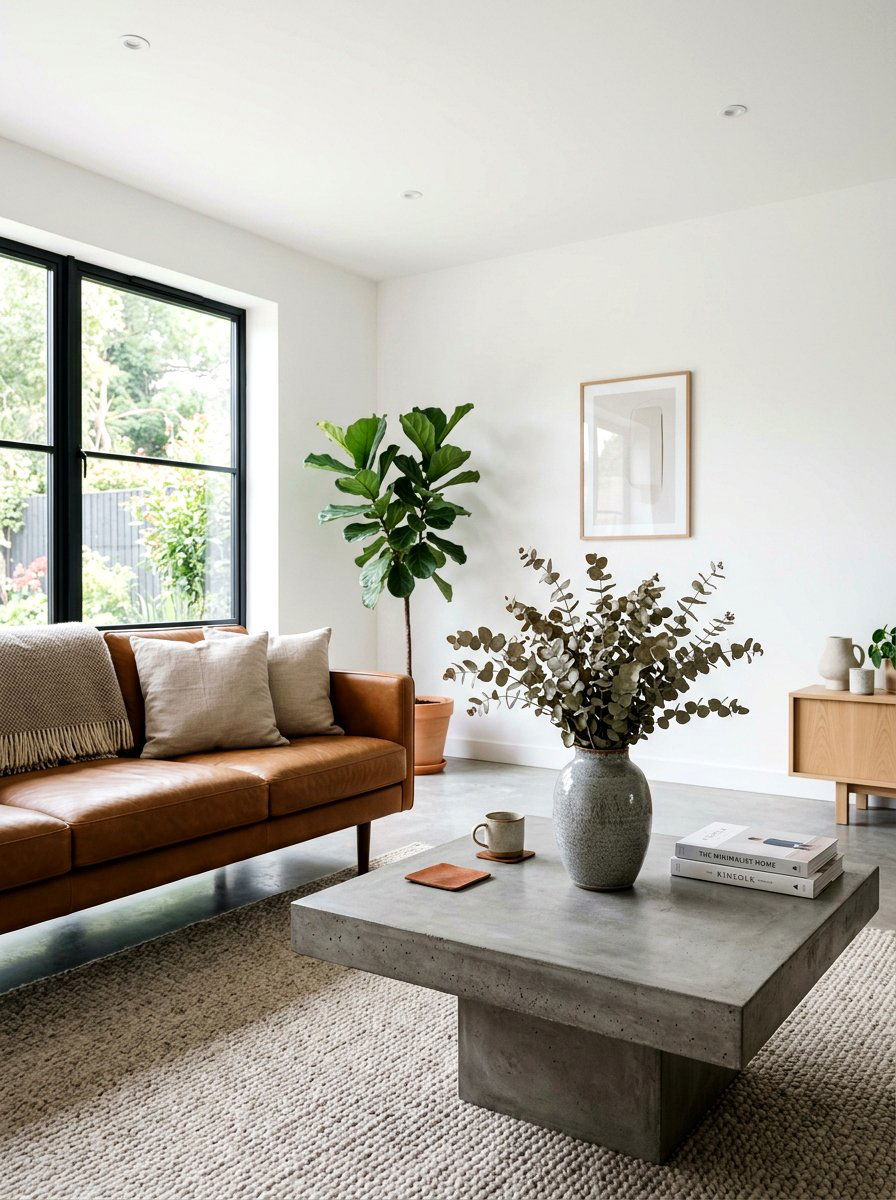 Dried eucalyptus ceramic vase - 25 Spring Coffee Table Styling Ideas