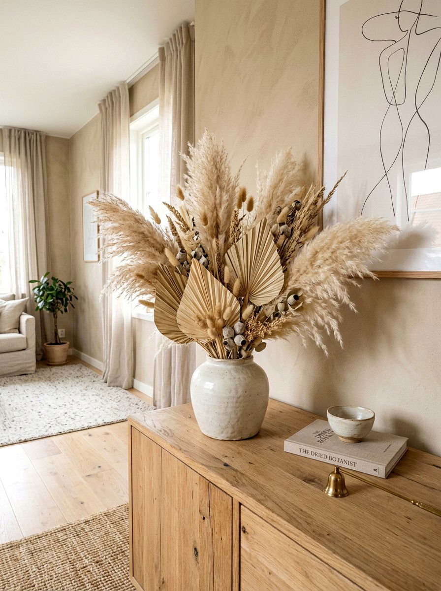 Dried floral arrangement vase - 25 Spring Organic Modern Decor Ideas