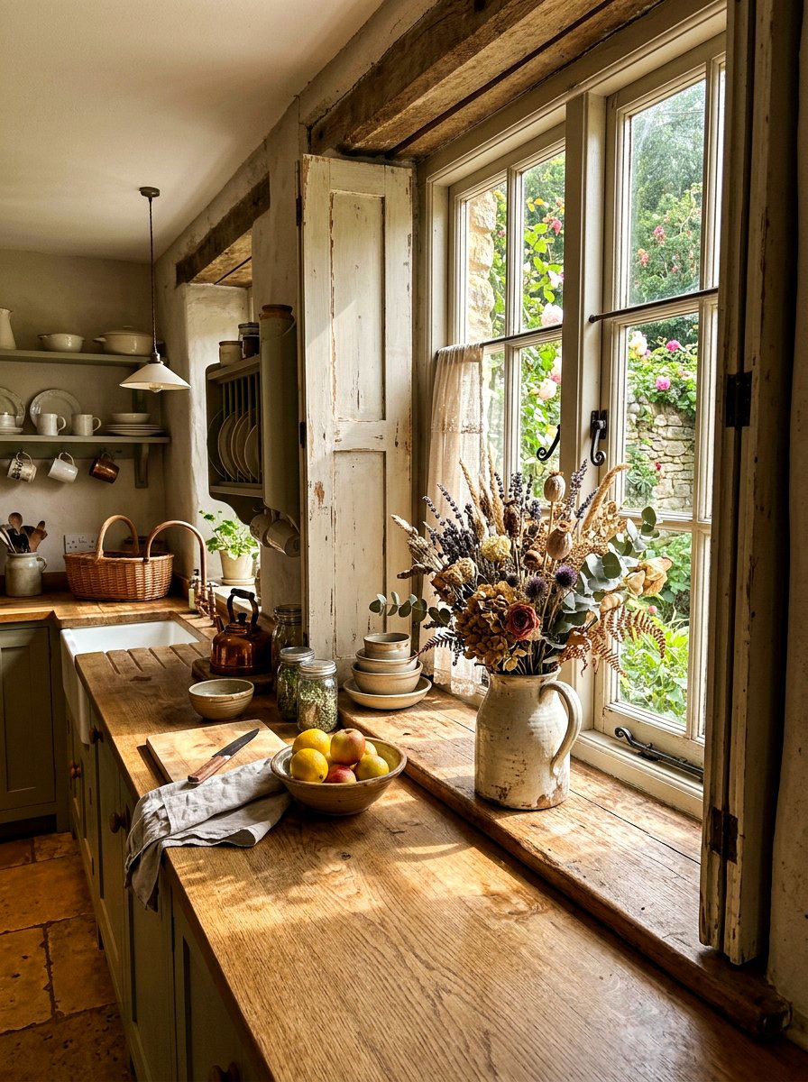 Dried flower bunch - 25 Spring Window Sill Decor Ideas