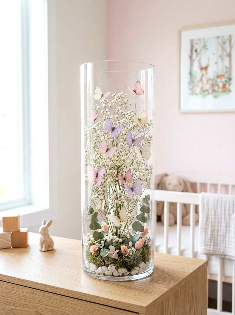 Dried flower butterfly terrarium - 25 Spring Butterfly Terrarium Ideas