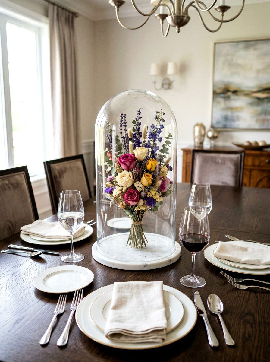 Dried flower cloche - 25 Spring Dried Flower Ideas