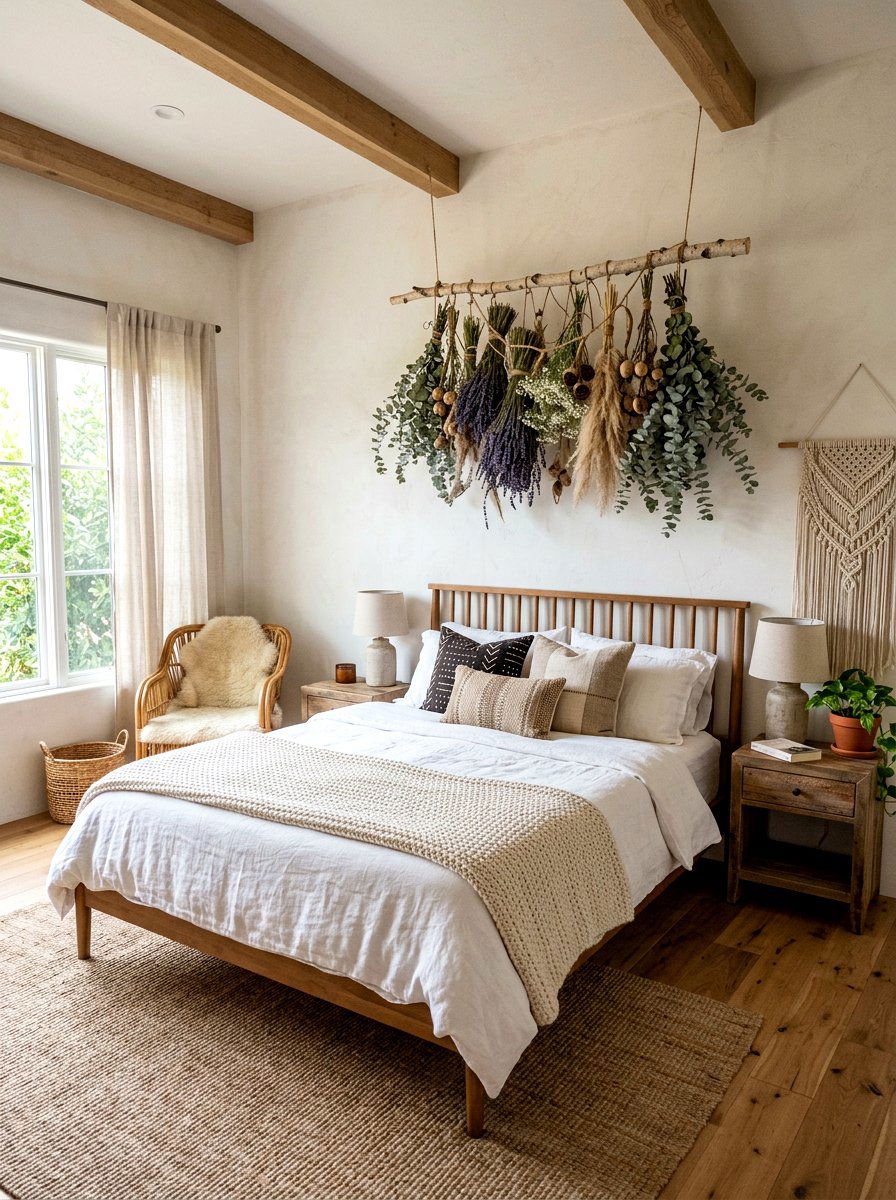 Dried flower hanging display - 25 Spring Floral Decor Ideas