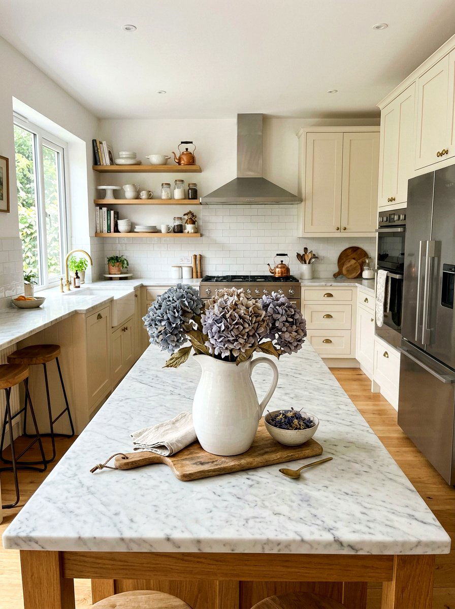 Dried hydrangea pitcher - 25 Spring Dried Flower Ideas