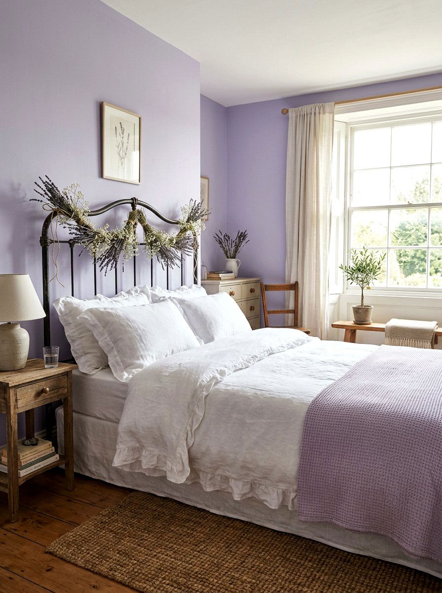 Dried lavender babys breath garland - 25 Spring Flower Garland Ideas