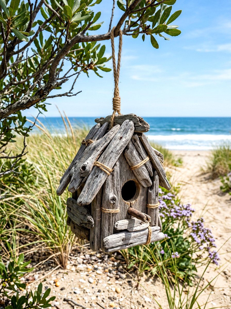 Driftwood Birdhouse - 25 Spring DIY Birdhouse Ideas