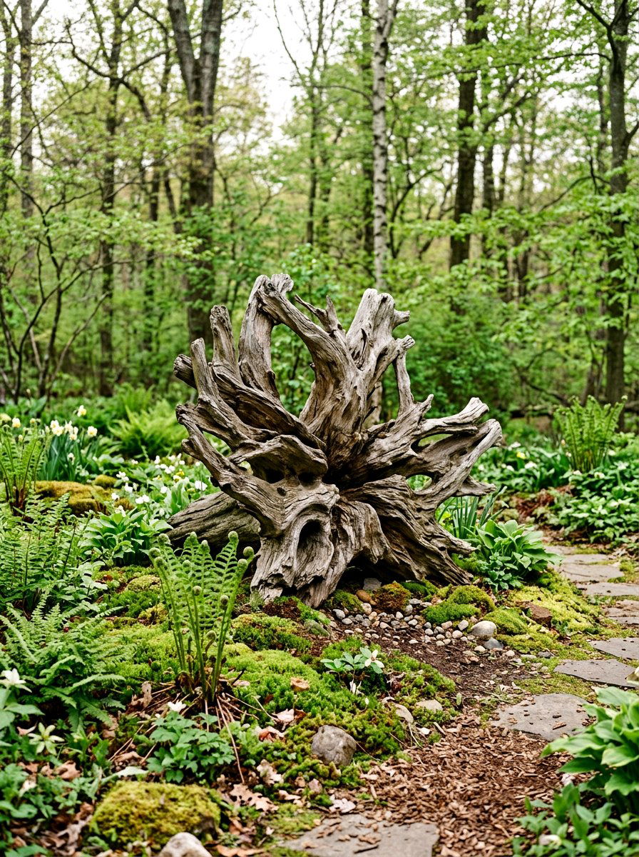 Driftwood Garden Decor - 25 Spring Garden Art Ideas