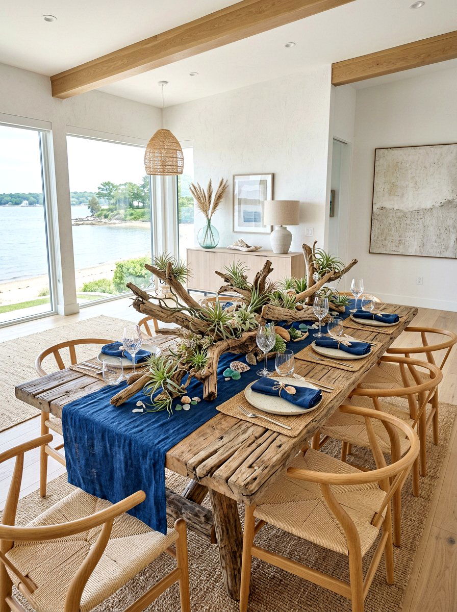 Driftwood Table Setting - 25 Spring Nature Table Ideas