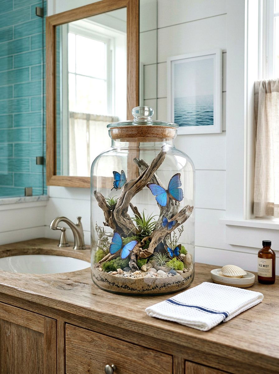Driftwood butterfly terrarium - 25 Spring Butterfly Terrarium Ideas