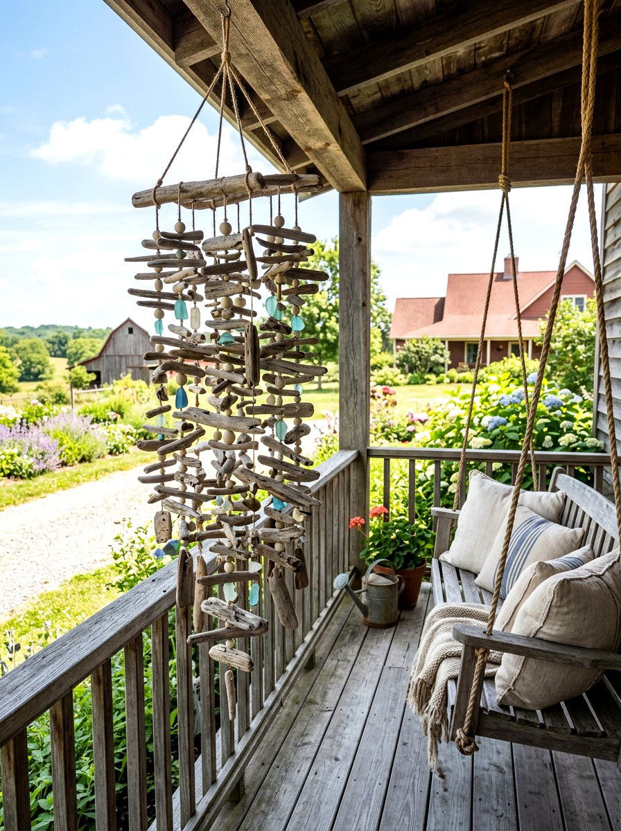 Driftwood wind chime - 25 Spring Wind Chime Ideas