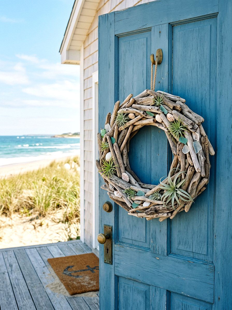 Driftwood wreath - 25 Spring Wreath Craft Ideas