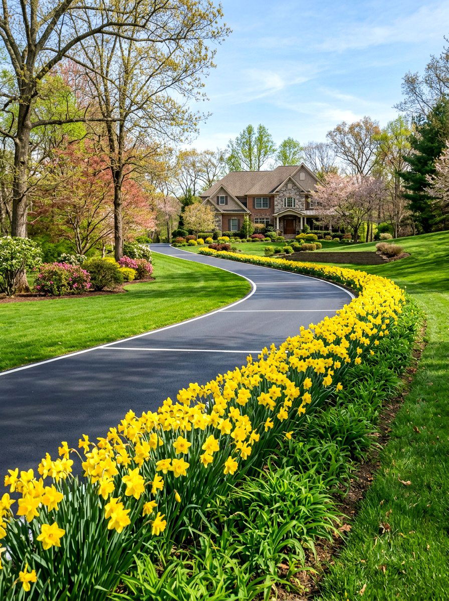 Driveway Lining - 25 Spring Daffodil Garden Ideas