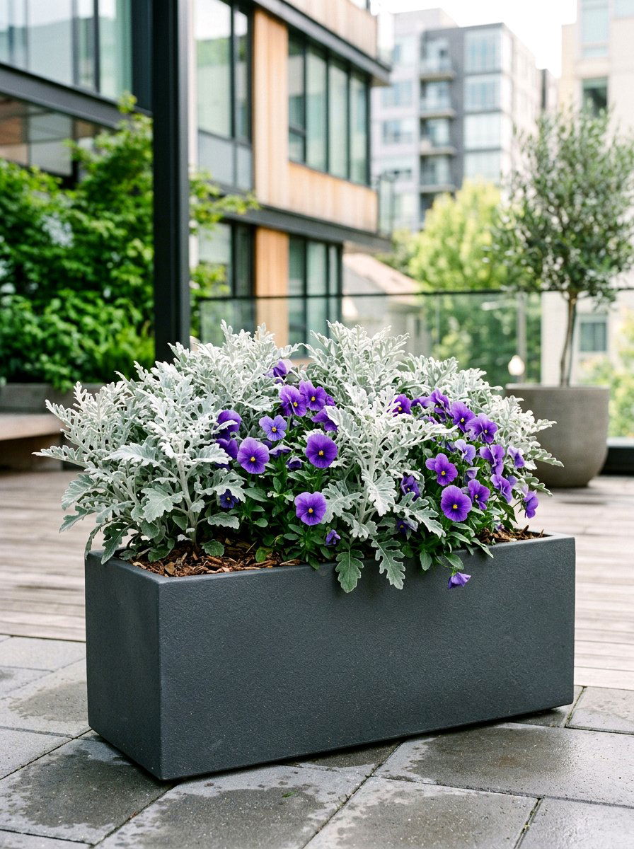 Dusty Miller Planter - 25 Spring Window Box Planter Ideas