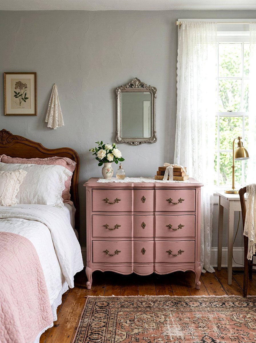 Dusty Rose Chest Of Drawers - 25 Spring Chalk Paint Furniture Ideas