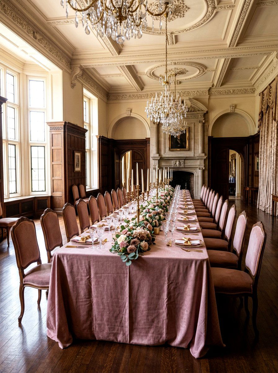 Dusty Rose Linen - 25 Spring Wedding Table Decor Ideas