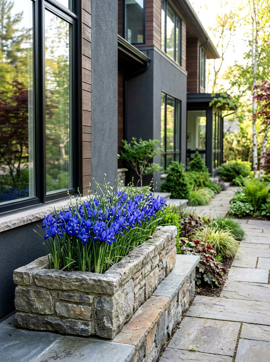 Dwarf Iris Planter - 25 Spring Window Box Planter Ideas