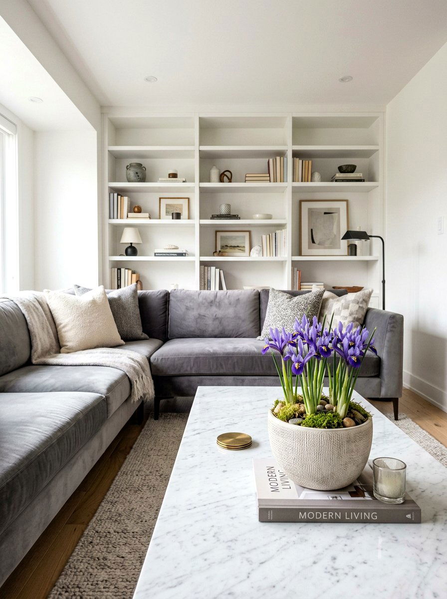 Dwarf Iris Table Pot - 25 Spring Iris Arrangement Ideas