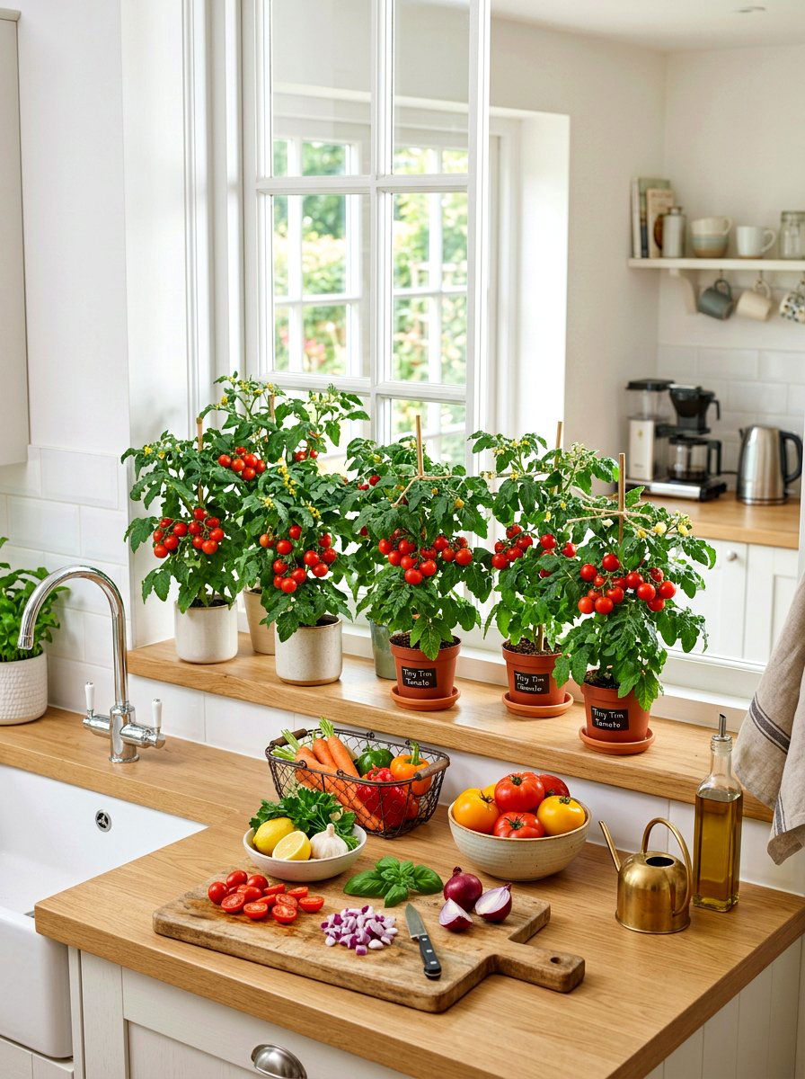 Dwarf Tomato Plant - 25 Spring Windowsill Garden Ideas