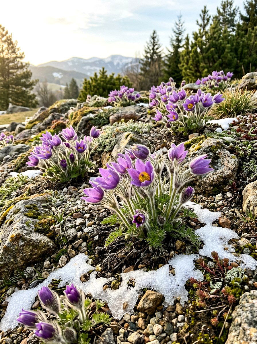 Early Spring Pasque Flower Garden - 25 Spring Perennial Garden Ideas